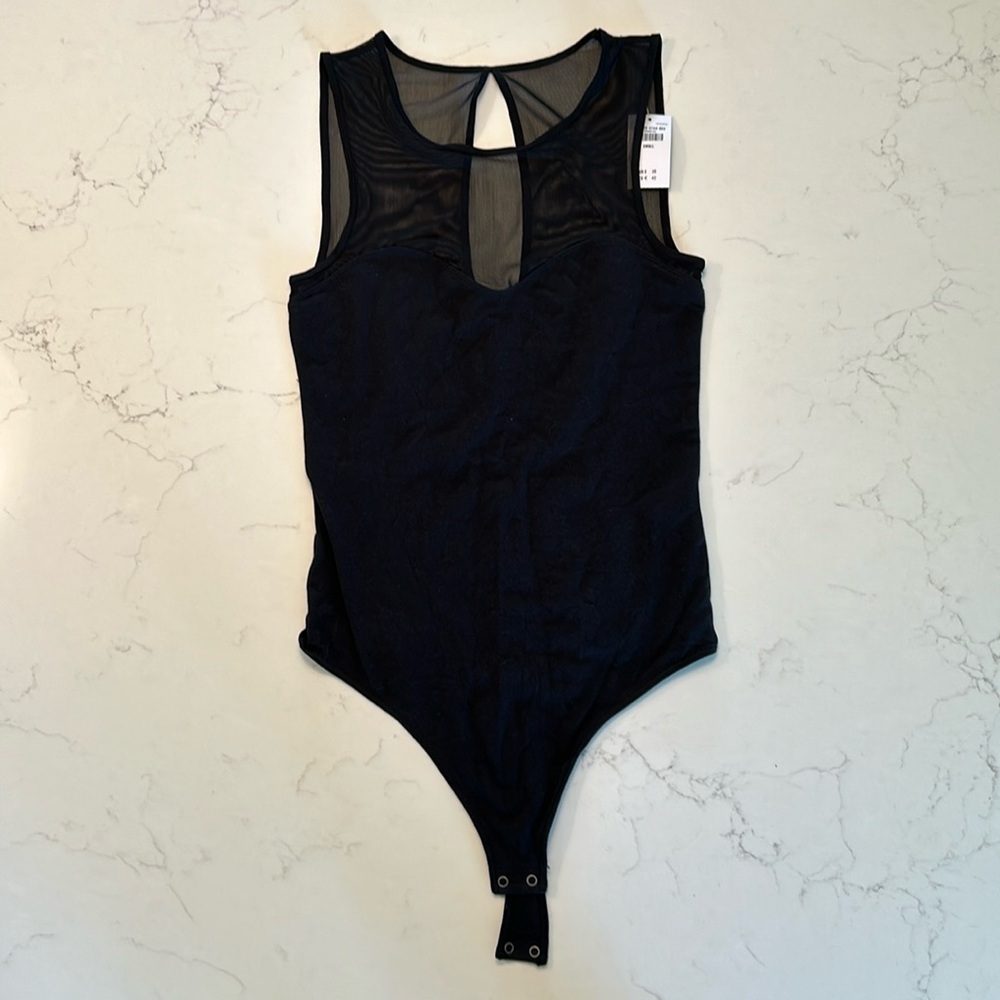 Black mesh bodysuit